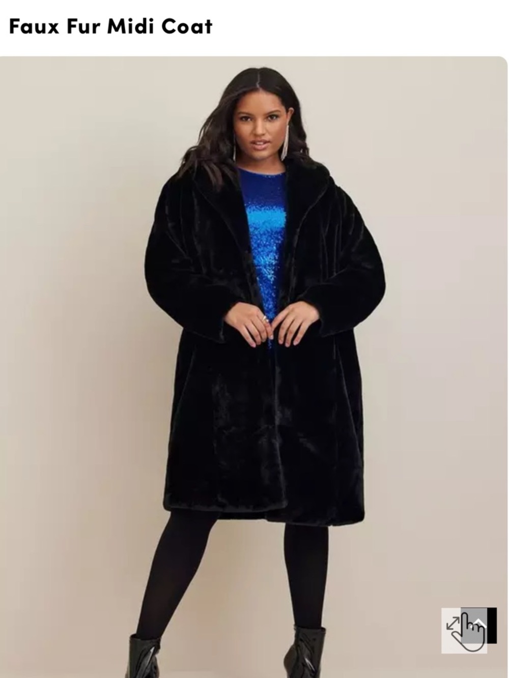 Torrid Black Women's Faux Fur MIDI Coat